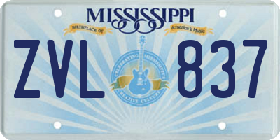MS license plate ZVL837