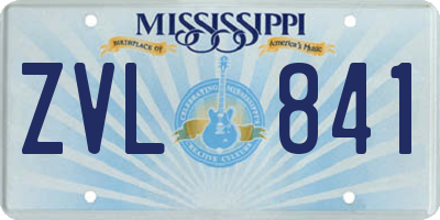 MS license plate ZVL841