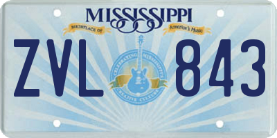 MS license plate ZVL843