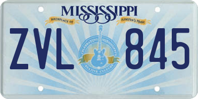 MS license plate ZVL845