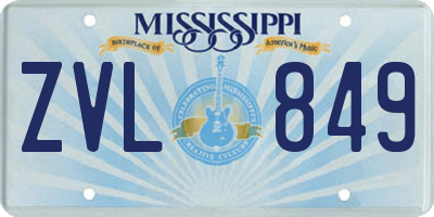 MS license plate ZVL849