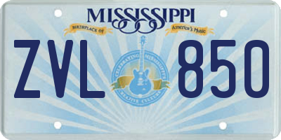 MS license plate ZVL850