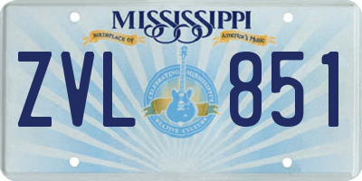MS license plate ZVL851