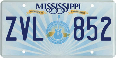 MS license plate ZVL852