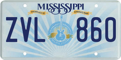 MS license plate ZVL860