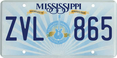 MS license plate ZVL865