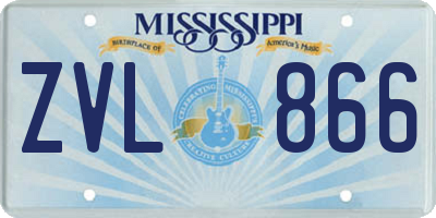 MS license plate ZVL866