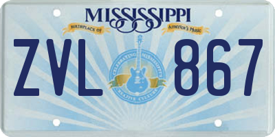 MS license plate ZVL867