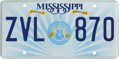 MS license plate ZVL870