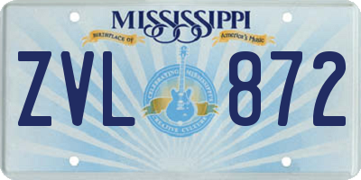 MS license plate ZVL872