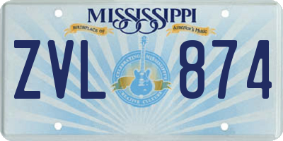 MS license plate ZVL874