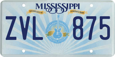 MS license plate ZVL875