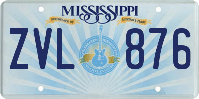 MS license plate ZVL876