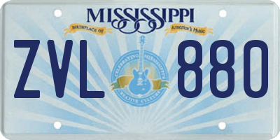 MS license plate ZVL880