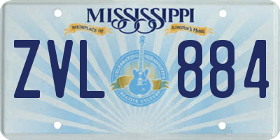 MS license plate ZVL884