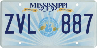 MS license plate ZVL887