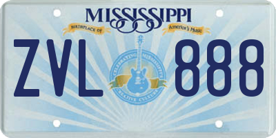 MS license plate ZVL888
