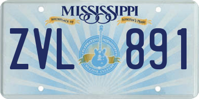 MS license plate ZVL891