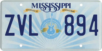 MS license plate ZVL894