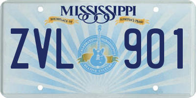 MS license plate ZVL901