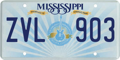 MS license plate ZVL903