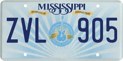 MS license plate ZVL905