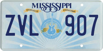 MS license plate ZVL907