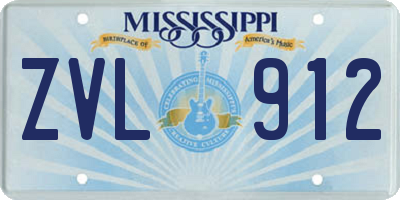 MS license plate ZVL912