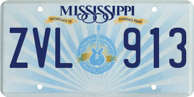MS license plate ZVL913