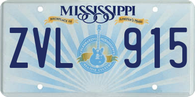 MS license plate ZVL915