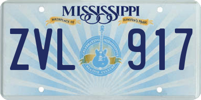 MS license plate ZVL917