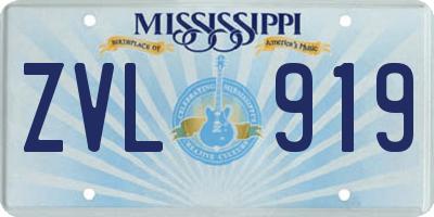 MS license plate ZVL919