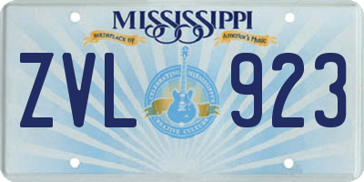 MS license plate ZVL923