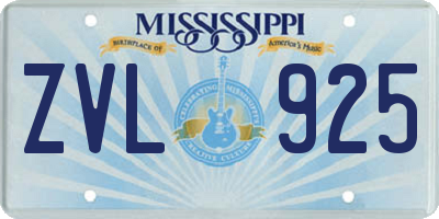 MS license plate ZVL925