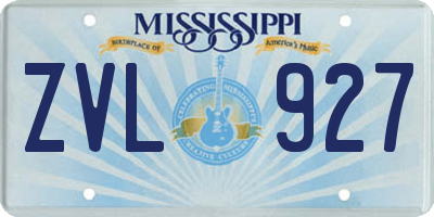 MS license plate ZVL927