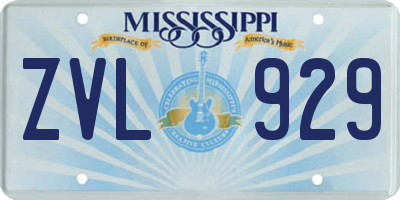 MS license plate ZVL929