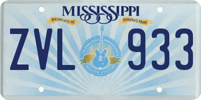 MS license plate ZVL933