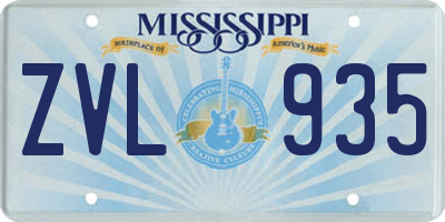 MS license plate ZVL935