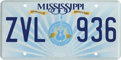 MS license plate ZVL936