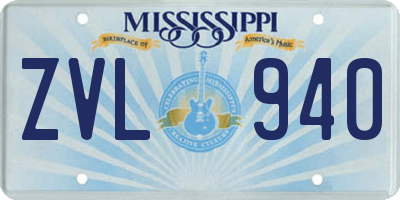 MS license plate ZVL940