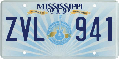 MS license plate ZVL941