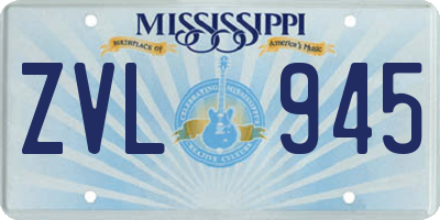 MS license plate ZVL945