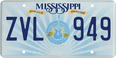 MS license plate ZVL949