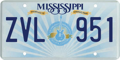 MS license plate ZVL951