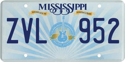 MS license plate ZVL952