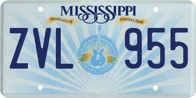 MS license plate ZVL955