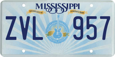 MS license plate ZVL957