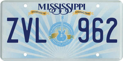 MS license plate ZVL962