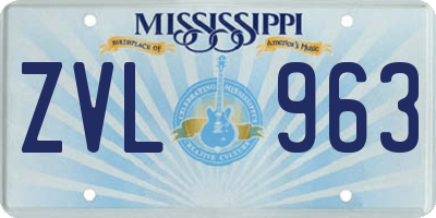 MS license plate ZVL963