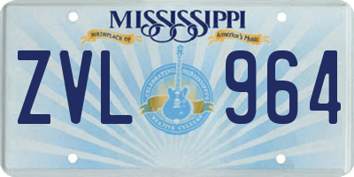 MS license plate ZVL964